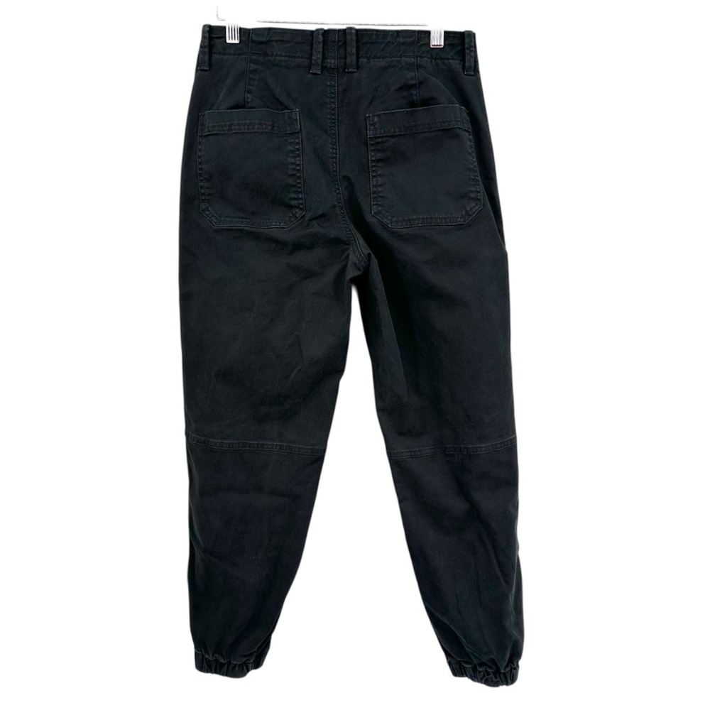 BANANA REPUBLIC High-Rise Chino Pants Black Tapered Leg Ankle Zip Women's 4 - Picture 3 of 12
